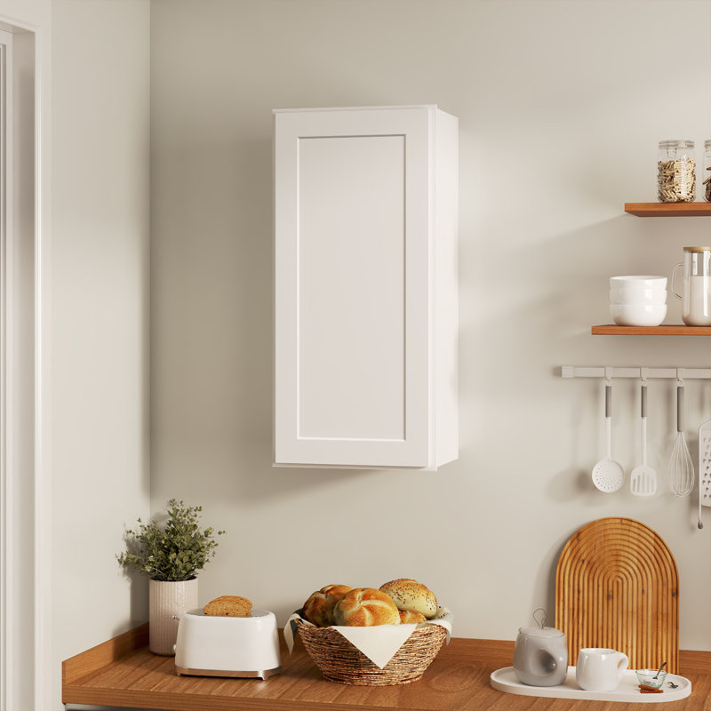Armoire murale standard blanche Shaker de l 18 po x P 12 po x H 42 po Homeibro Cozy Design, Blanc shaker