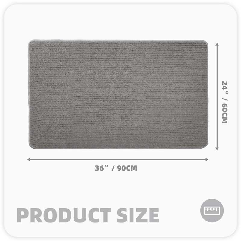 Tapis d'entrée / extérieur antidérapant Brynsley, L 24 po x L 36 po, gris
