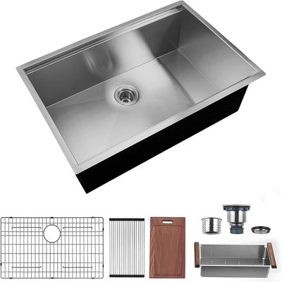 Évier de cuisine encastrable avec crépine L 32 po x l 19 po