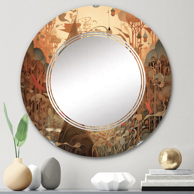 Magoria - Miroir mural moderne rond, 24 po x 24 po