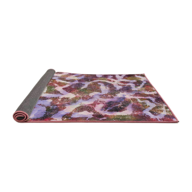 Tapis décoratif multicolore à motif abstrait, Carré 4 pi