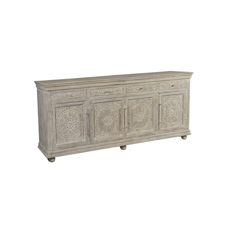 Harleen 101.5'' Solid Wood Sideboard, Limestone Beige