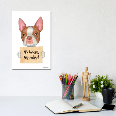 Boston Terrier My House by Danny Gordon - Wrapped Canvas Print