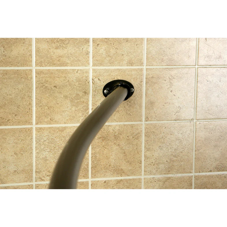Antique Brass Adjustable Curved Shower Curtain Rod