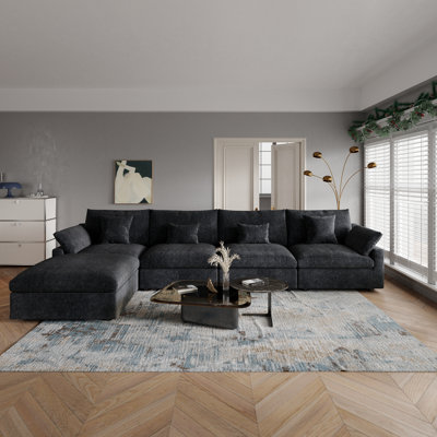 Canapé modulaire rembourré avec repose-pieds