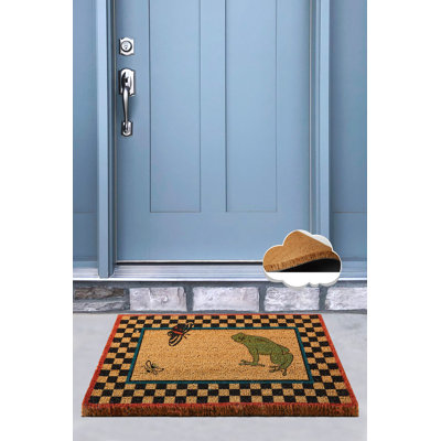 Paillasson 100% coco fait à la main, dessous antidérapant, 15,7 po x 23,6 po | Lavable à la machine à 86 ° F, durable et écologique, parfait pour les vestibules, design élégant pour la maison et le bureau