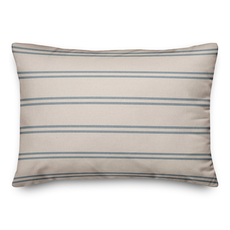Polyester/Polyester Blend Lumbar Rectangular Pillow Cover & Insert, Blue/Blush