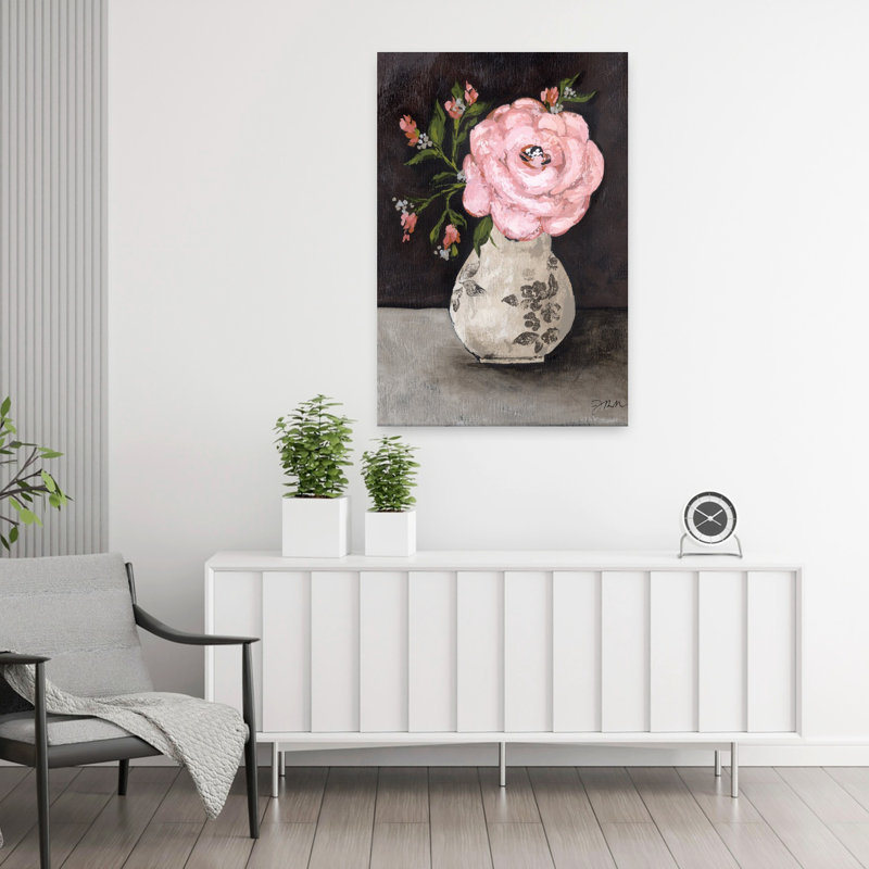 Art floral rétro rétro à l'ancienne, H 36 po x l 24 po