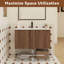 Ensemble de meuble-lavabo mural 36 po avec lavabo, ébène brun
