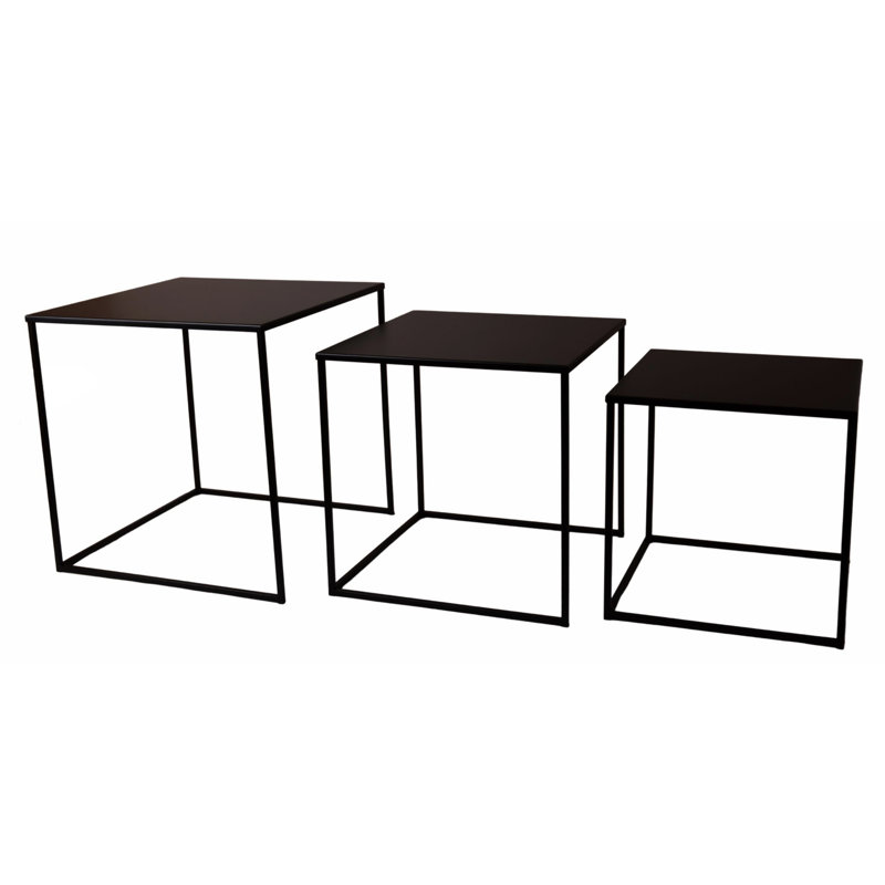 Pancratius Sled Nesting Tables, Black, Black
