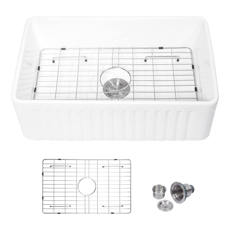 30'' L Farmhouse / Apron Single Bowl Ceramic Kitchen Sink