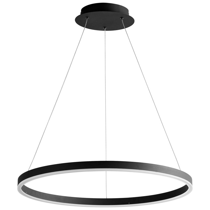 Lustre géométrique unique à 1 lumière Amaru, Noir, H 97,25 po x l 23,5 po x P 23,5 po