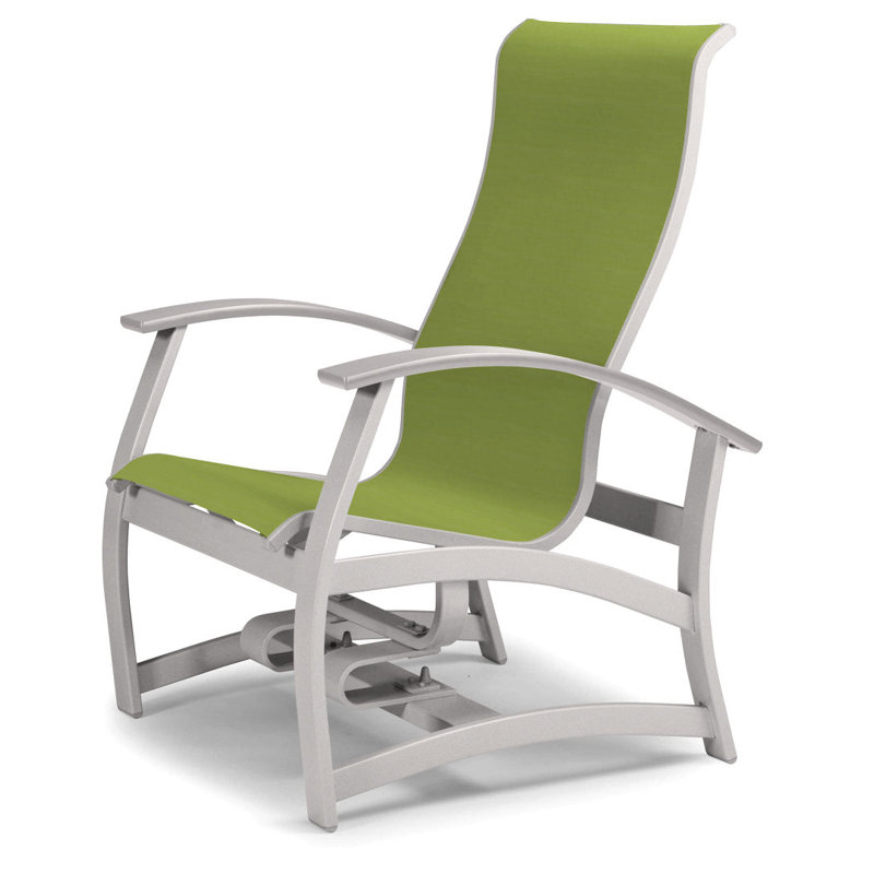 Askar Powder Coated Aluminum Outdoor Lounge Chair, Lime 38D Sunbrella®, White P50, Gloss White
