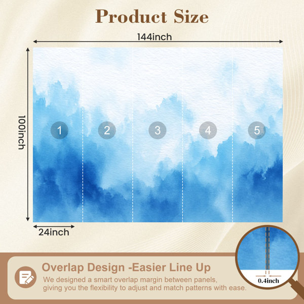 Red Barrel Studio Peel and Stick Wallpaper Blue azure turquoise ...
