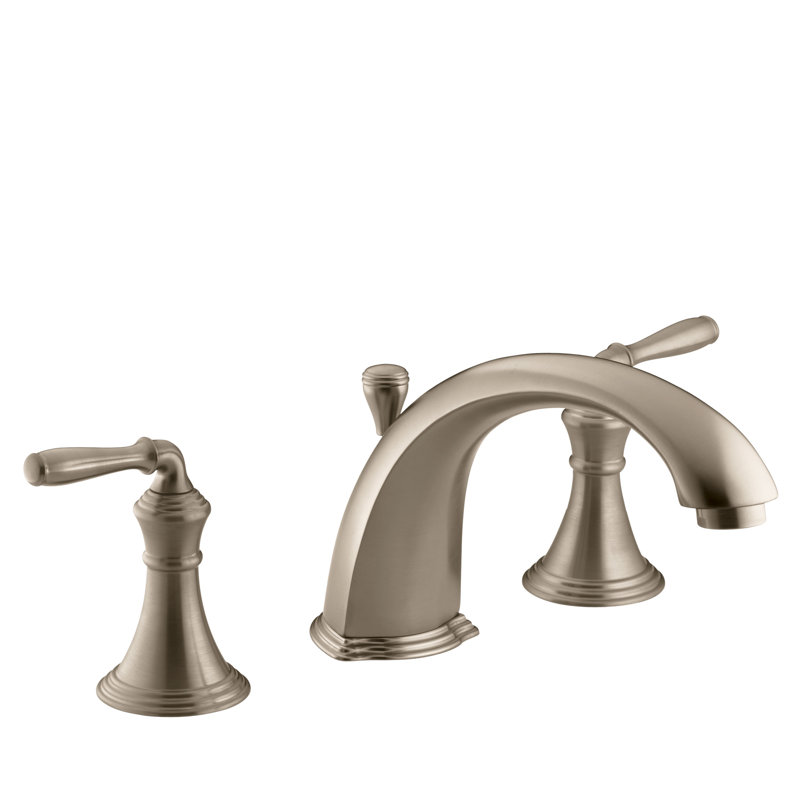 Devonshire Deck-/Rim-Mount Bath Faucet Trim for High-Flow Valve with 8-15/16" Diverter Spoutut and Lever Handles, Valve Not Included