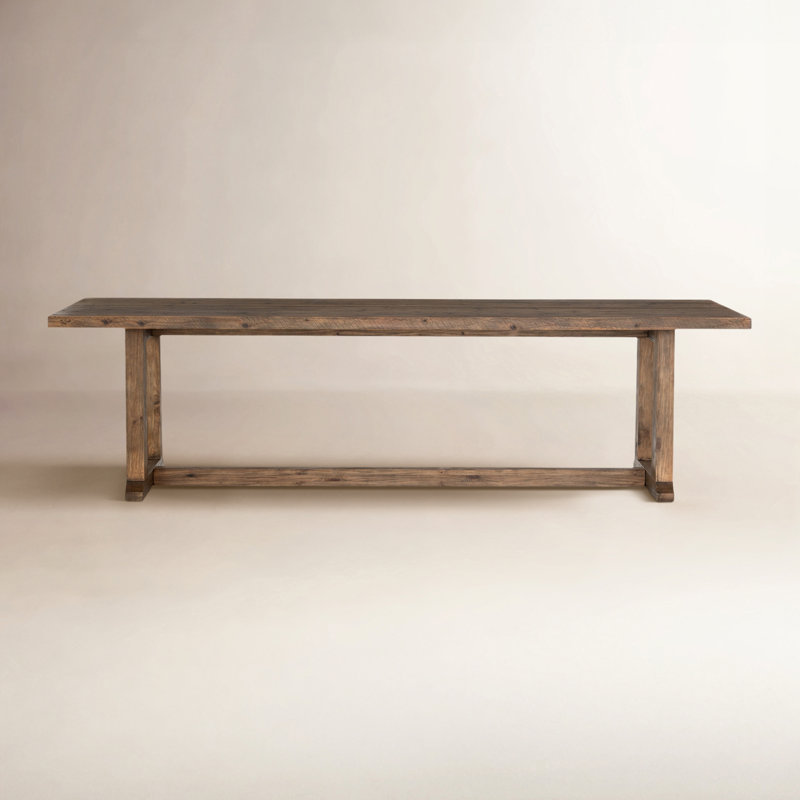 Otto Pine Wood Dining Table, Waxed Pine, 30" H x 39.25" W x 110" L