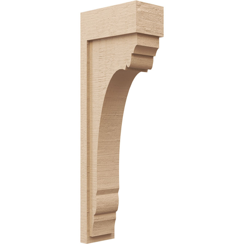 Warren Rough Cedar Woodgrain TimberThane Corbel, Primed Tan, 30" H x 5" W x 10" D
