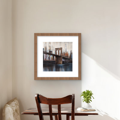 Reproduction mate encadrée Urban Brooklyn Bridge | Décoration intérieure
