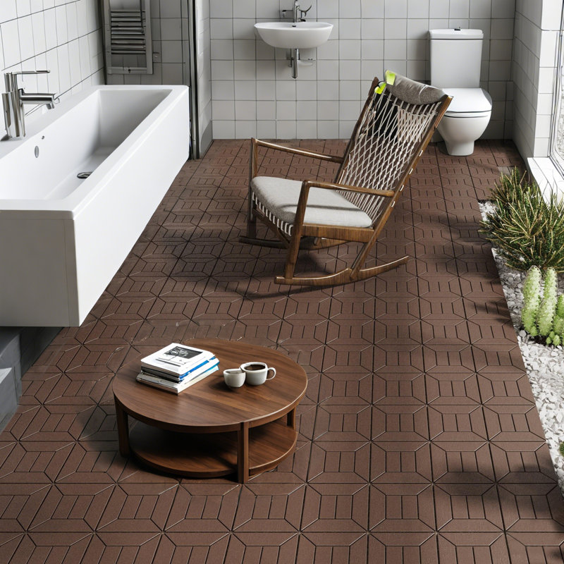 DIY Module Interlocking Decking Tiles Floor Tile, Brown