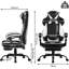 Inbox Zero Adjustable Headrest and Adjustable Padded Armrests PC & Racing Game Chair in Black and White-2043846288