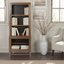 Armoire-bibliothèque Teton de 74 po de hauteur, sans assemblage requis, Buckeye rustique et finition noire