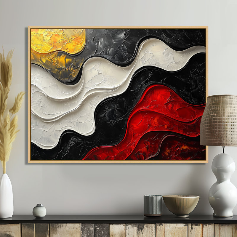 Westrick - Abstract Canvas Art Print, H 34 po x l 44 po, Cadre flottant, Naturel