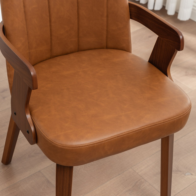 Chaise de salle à manger rembourrée Devault, Brun