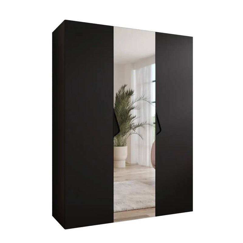 Manufactured Wood Wardrobe, Black