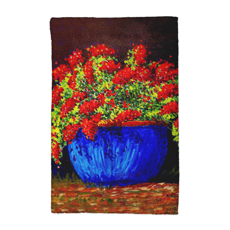 Serviette de cuisine en pot Geraniums