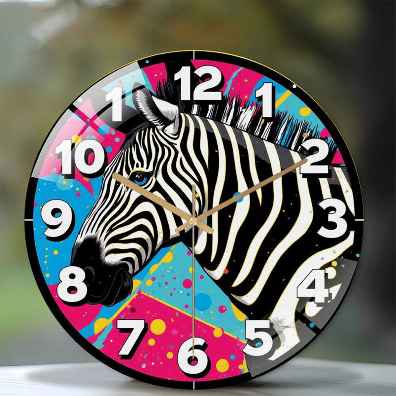 Horloge murale 12 po Zebra