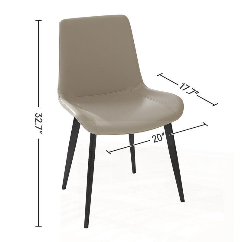 Chaises de salle à manger modernes en cuir 2 pièces, siège en similicuir confortable avec pieds en métal robustes pour un repas élégant