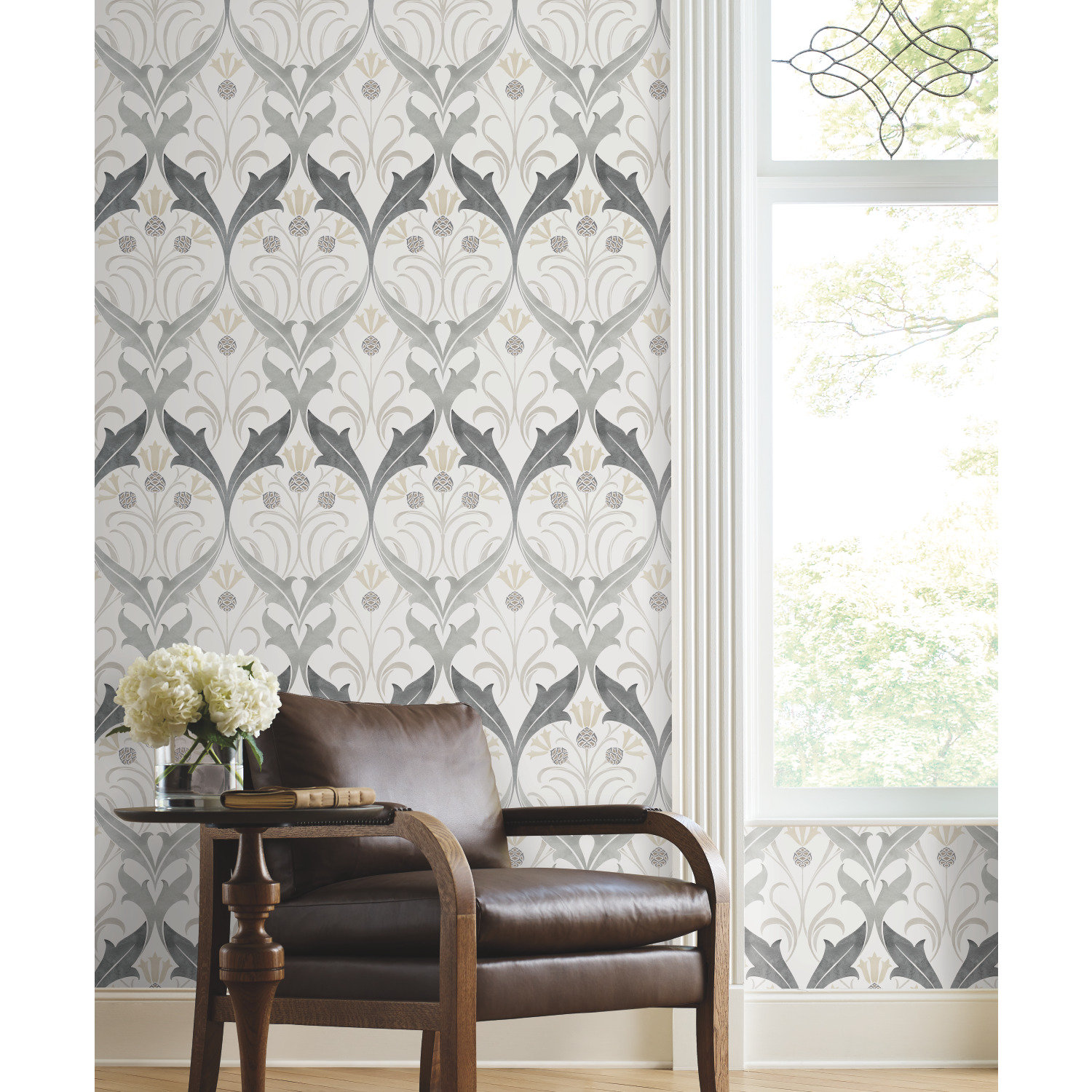 Harmon Floral Wallpaper, Charcoal