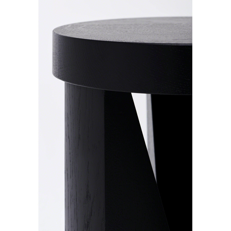 Cugino Solid Wood Abstract End Table, Black