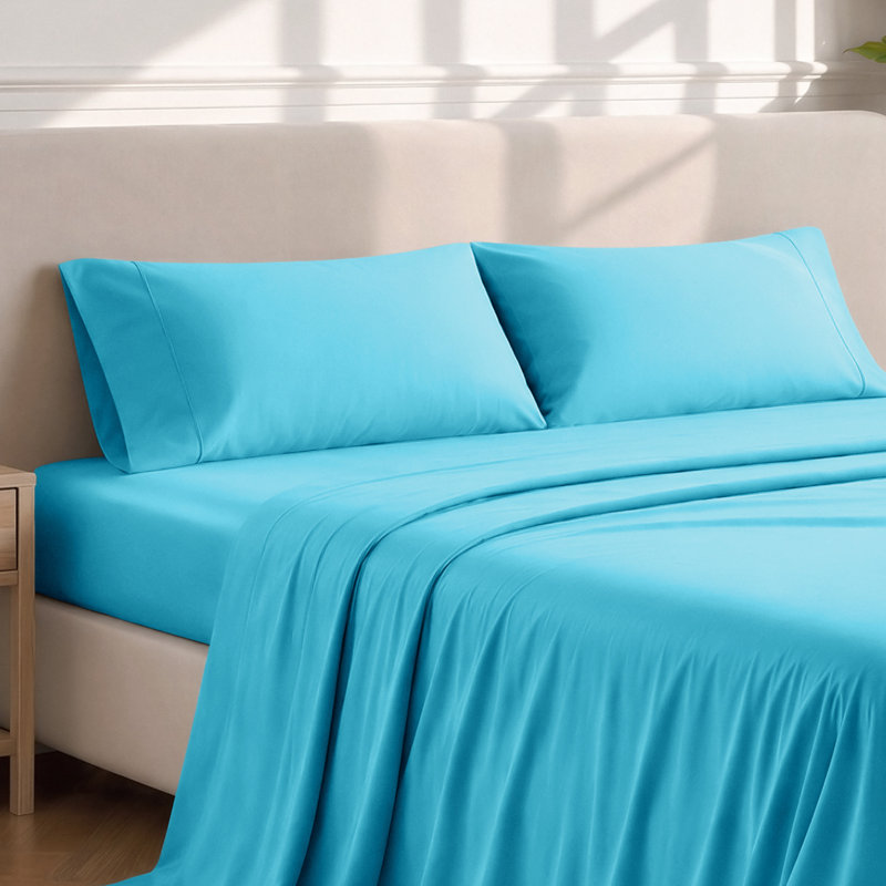 Soft Microfiber Pillowcase Set, 2 Standard Pillowcases, Aqua
