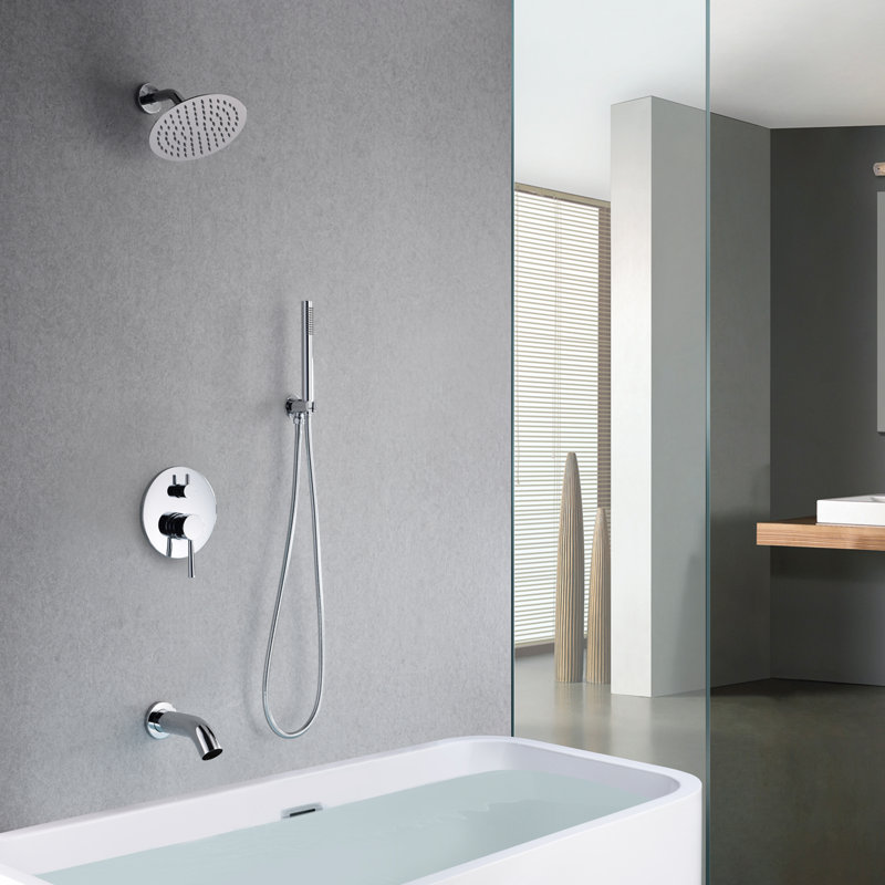 Complete Shower System with Rough in-Valve, Chrome