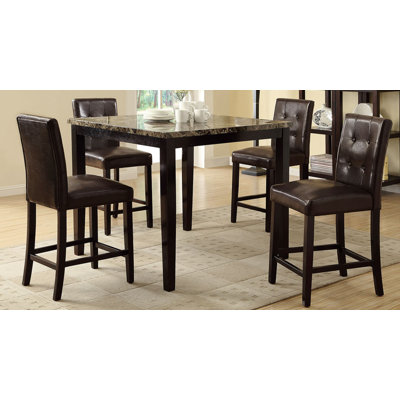 Abioyanni Square Faux Marble Top Dining Table