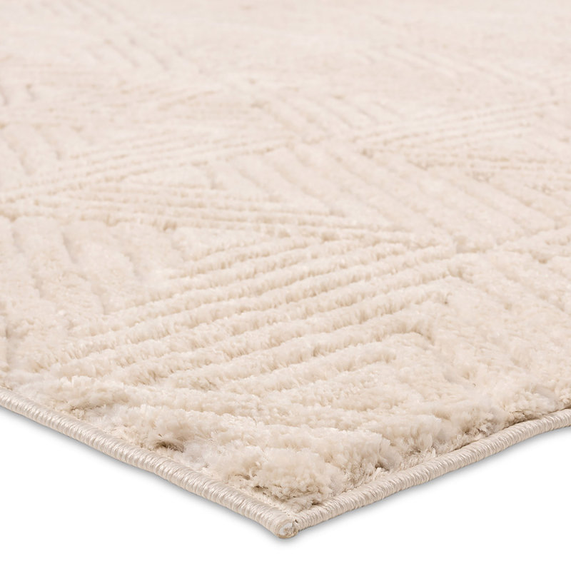 Tapis blanc / jaune Jaipur Living Ziazan, Rectangle 5 pi x 7 pi