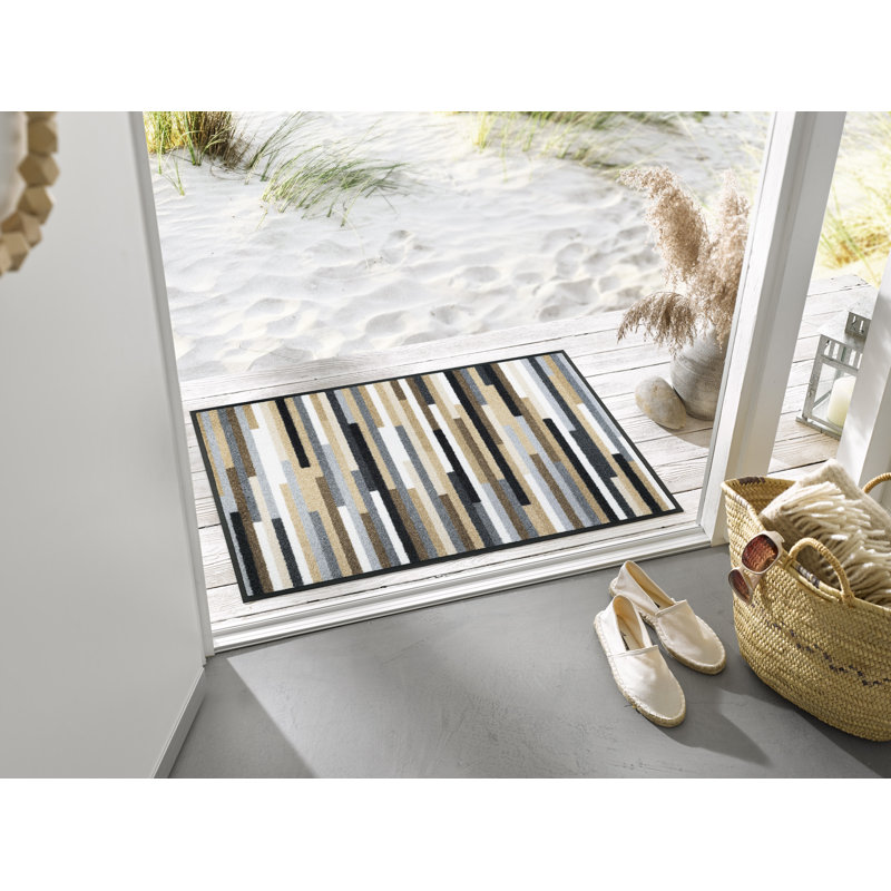 Mikado Stripes Doormat, Rectangular 60 x 85cm, Nature