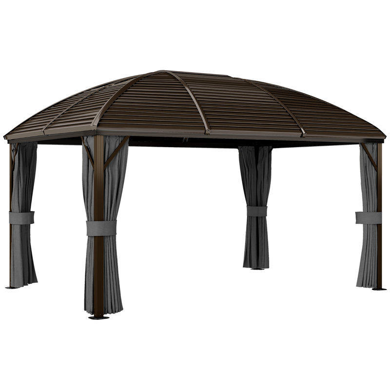 33 Ft. W x 25 Ft. D Aluminium Hardtop Gazebo, Grey