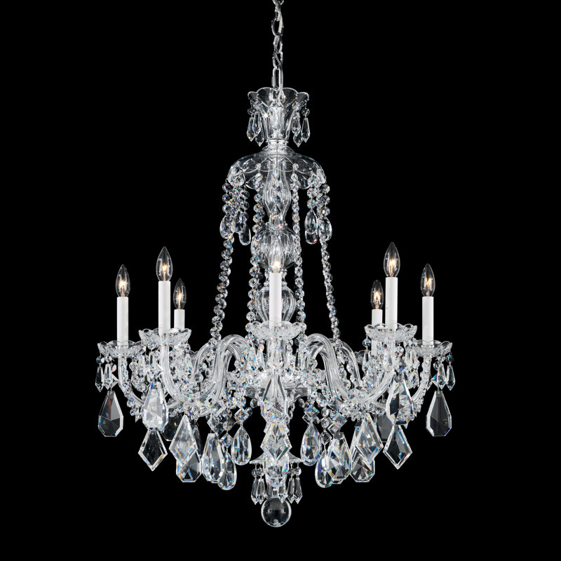 Hamilton 8 - Light Glass Chandelier, Silver, Clear