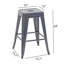 Ensemble de 2 tabourets de bar en métal sans dossier avec assemblage sans outil-1016577485