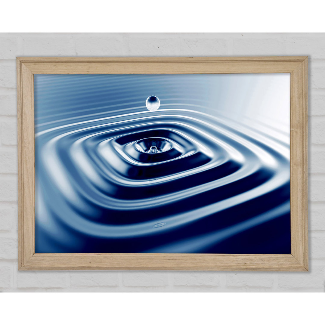 Blue Square Water Splash Gerahmter Druck