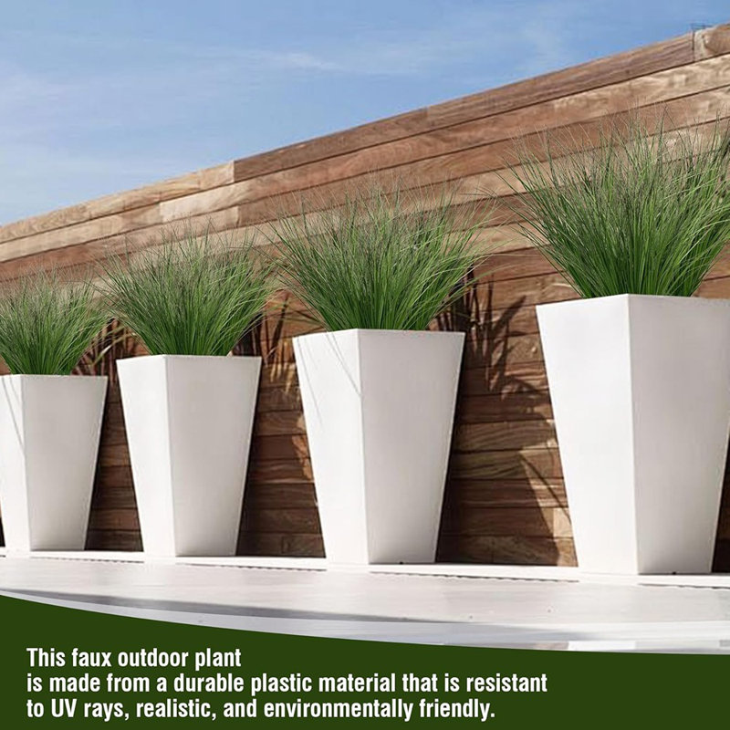 Artificial Grass,Fake Grass Artificial Shrubs Wheat Grass Greene...