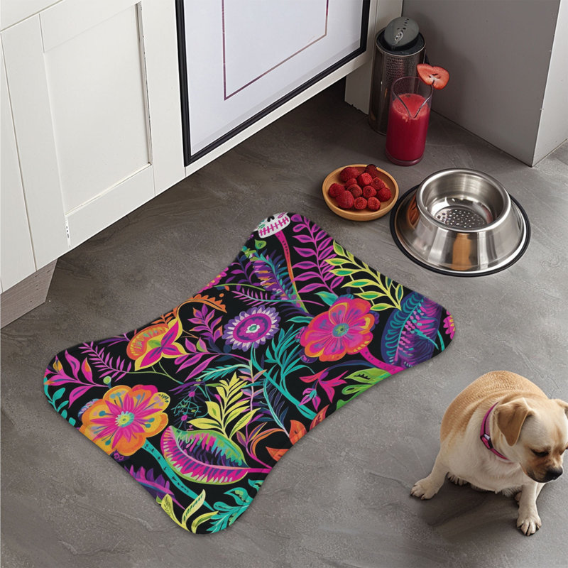 Tapis vibrant en forme d'os 1 pièce Vibrant Skulls, 14"
