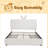 Kids Upholstered Bed With Oversized Rabbit Ear Headboard, LED Light & 4 Storage Drawers, Boucle Fabric-44012948-44013033