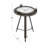Wyble Metal Compass Side End Accent Table with Clock and Clear Glass Top-1097518863-1097518862
