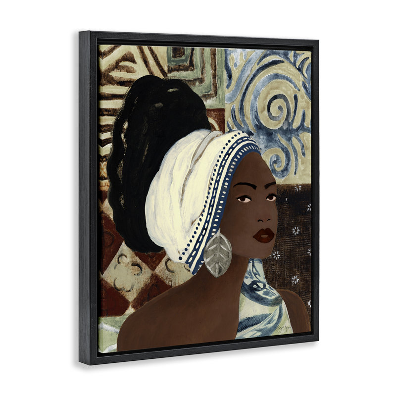 Art mural sur toile Classy Earth Tones, design par Janet Tava, Cadre flottant noir de jais, H 21 po x l 17 po