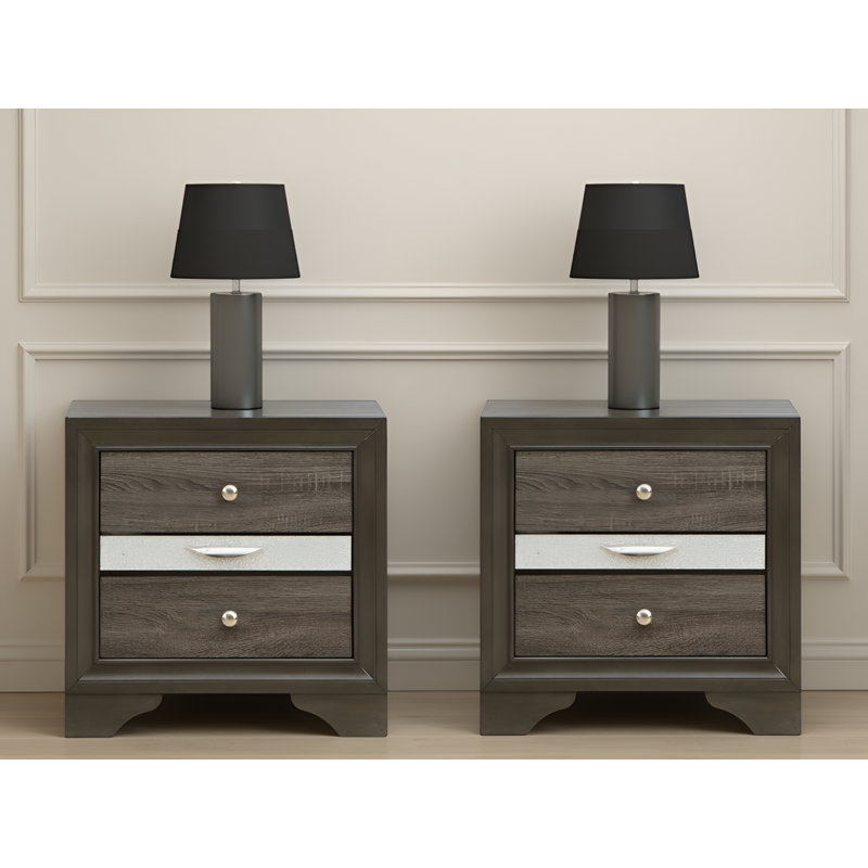 Ensemble de 2 tables de chevet Torring, Gris