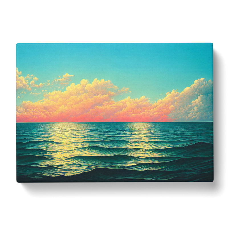 Rose Sky Above The Ocean Vol.2 - Wrapped Canvas, 35cm H x 50cm W x 3cm D