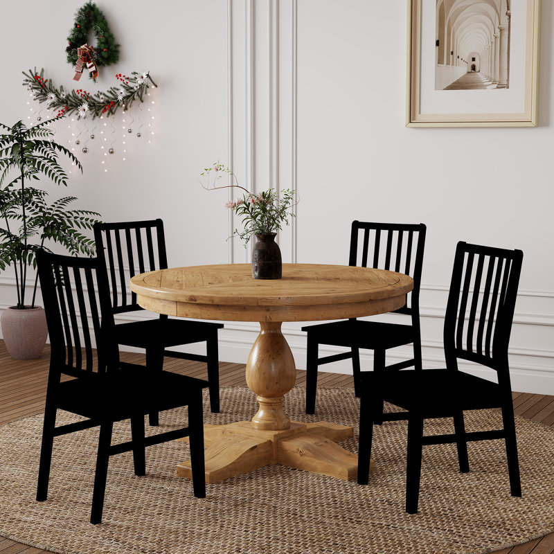 Ensemble de 4 chaises de salle à manger 17,5 po H 17,5 po, Noir